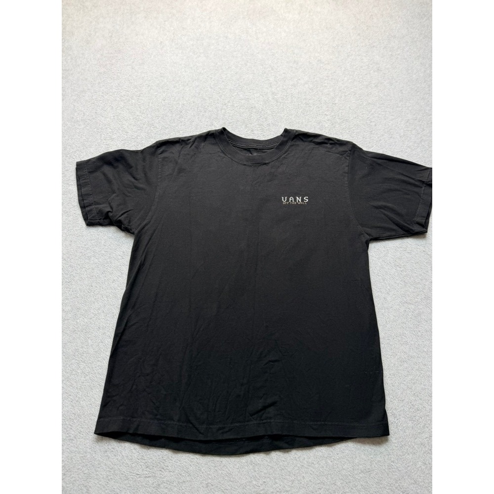 Vans Off The Wall Mens Black Graphic Logo Short Sleeve T-Shirt Size Large
